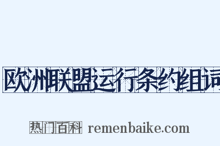 欧洲联盟运行条约组词是什么意思的图片
